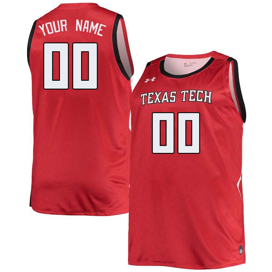 Custom Texas Tech Red Raiders Name And Number College Basketball Jerseys Stitched-Red - Click Image to Close